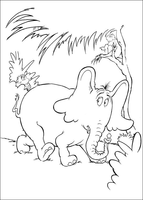 Plansa de colorat cu Horton Dr. Seuss 6 56